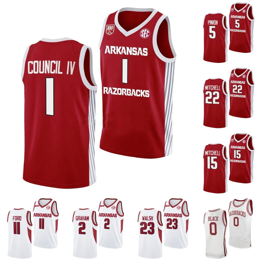 Arkansas College Basketball Jersey Derrian Ford Davonte Davis Nick Smith Trevon Brazile Ricky Council Iv Anthony Black Makhi Mitchell