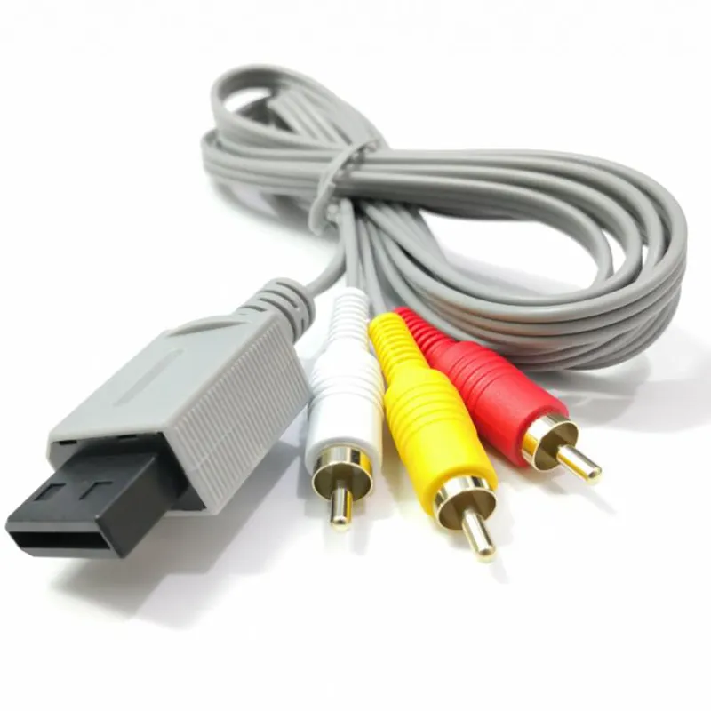 أنواع كابلات الشحن 1.8M لـ Wii Console AV Cable Composite 3 RCA Cable for Nintendo Wii Console RCA Cable Cable Coll