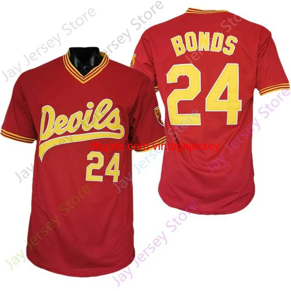 zszyte 2021 Nowy NCAA College ASU State Baseball Jersey Barry Bonds Red Size S-3xl