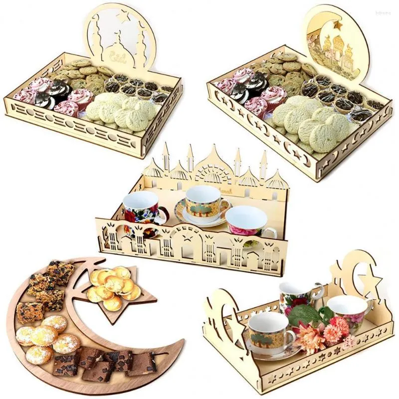 Plates Preservation Tray Rectangular Hollow Design DIY Wooden Pan Plate Fruit Dishes Serving Base For Home