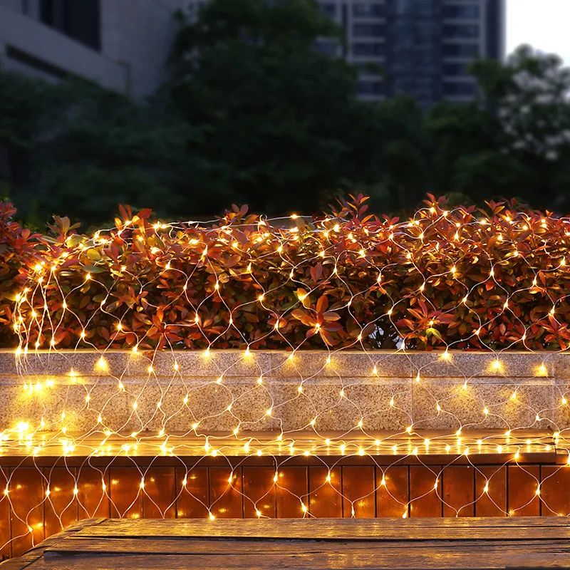Guirlande lumineuse en filet 30 V 200 LED 9,8 pieds x 6,6 pieds basse tension 8 modes convient aux mariages, arbres de Noël, arbustes, jardins, décoration intérieure Crestech168