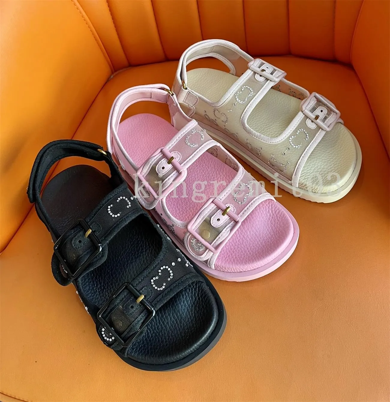 Designer gummisandal gelé mimi dubbla sandaler gummi kvinnor tofflor flip flops plattform glider spänne godis färg toffel mode sandal