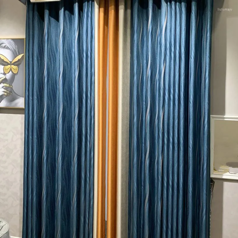Curtain Modern Curtains For Fabric Living Room Dining Bedroom Light Luxury Thickened Gold Jacquard Solid Color Full Blackout Study
