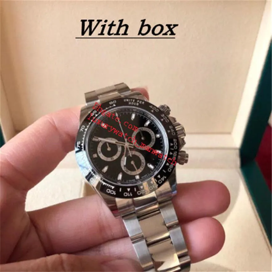 Boîte d'origine papier montres de luxe 116503 116508 116520 40mm montre automatique mécanique argent or bracelet en acier inoxydable hommes W262f