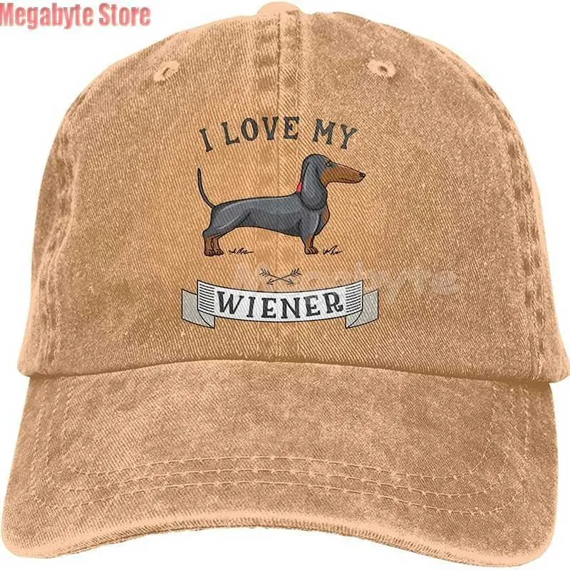Czapki kulkowe czapki baseballowe Dachshund Weiner Dog Hat Men Regulowane ciężarówki mody Masowe czapki dżinsowe na świeżym czarnym L230208