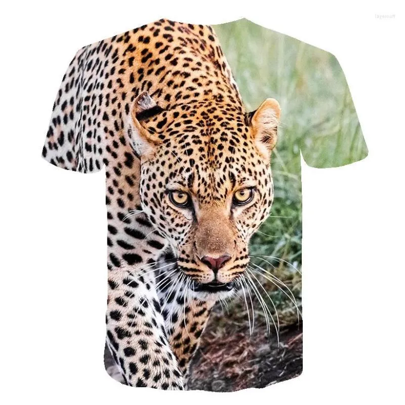 Herr t shirts 3d cheetah skjorta djur kläder leopard djur t-shirt tryck män kvinnor kläder överdimensionerade hip hop mode sommar tee