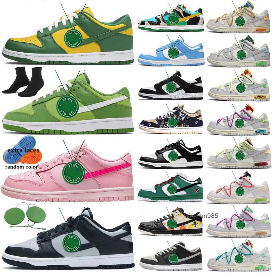 2023 com caixa Triple Pink Ow Shoes Misture Safari Off Authentic Panda Judge Wolf Grey Pine Green Black Sneakers Argon University Red Lote 01-50 de 50