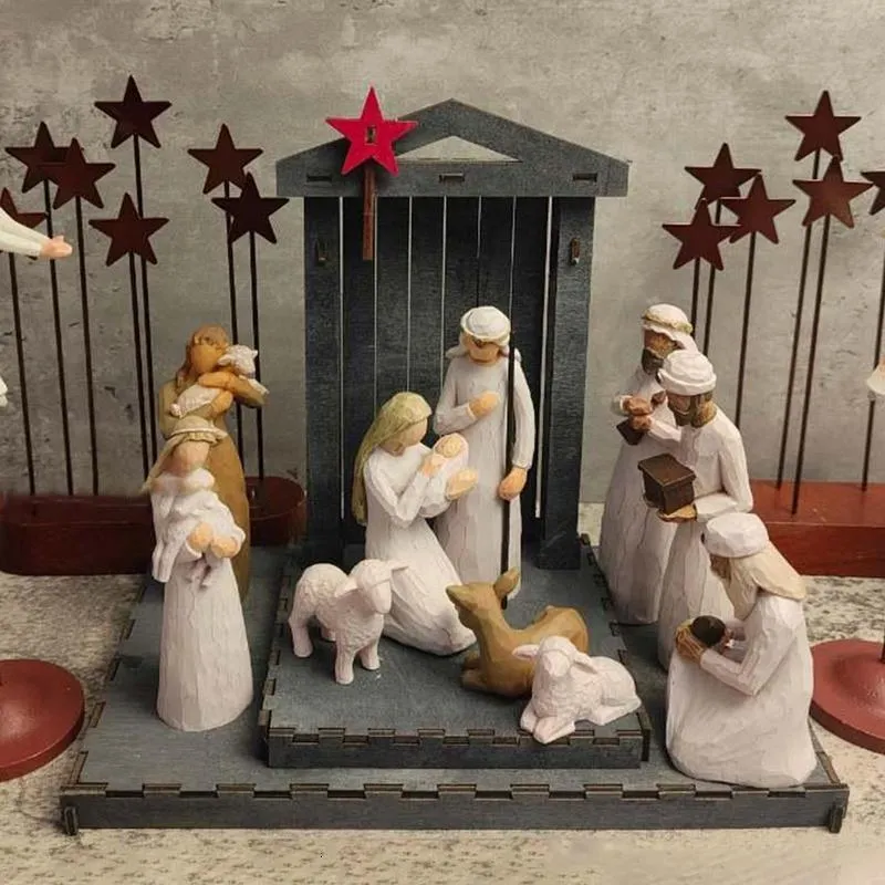 Christ Naissance Crèche Cadeaux Artisanat Résine Berger Figurine de Noël