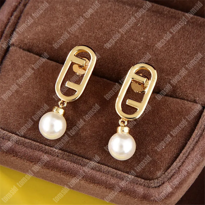 Luxe oorbellen Jewlery Designer for Women Gold Hoops Brand Dubbele letters Fashion Pearl Ear Ring Jowery Orecchini Designers Sieraden