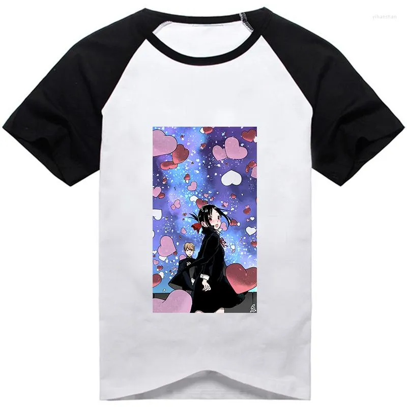 メンズTシャツkaguya-sama：愛は戦争アニメTシャツshirogane yyuki shinomiya kaguyaユニセックスカジュアルショートスリーブかわいいプリントティーティー