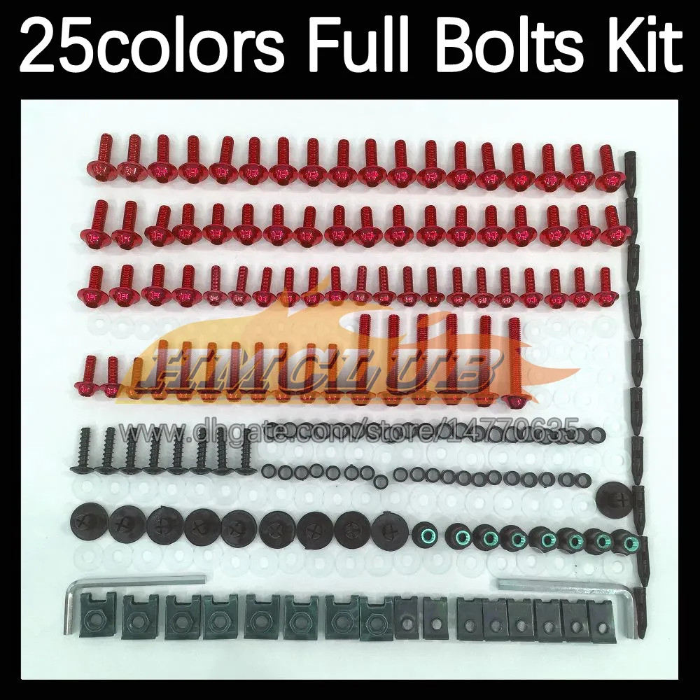 268 st Complete Moto Body Full Screws Kit för Ducati 848 1098 1198 848S 1098S 1198S 2007 2008 2008 2010 2011 12 Motorcykelmässa bultar vindrutor Bultskruvmuttrar muttrar mutter