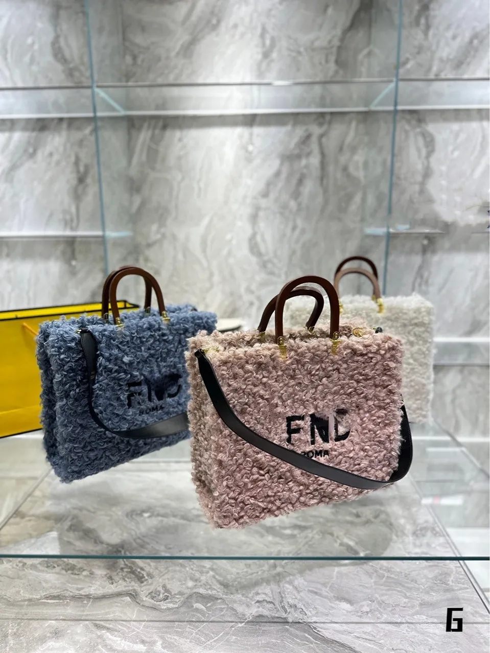 Spring and Autumn Evening Bags New Curly Tote Handle Single Shoulder Cross-body Shopping Bag Fluffy Fluffy