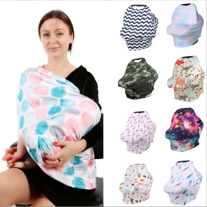 Baby Stroller Cover Nursing Scarf Privacy Wrap Infant Car Seat Shopping Cart Cover High Chair Canopy Breast Feeding Covers Breastfeeding Shawl 34 Color BC290