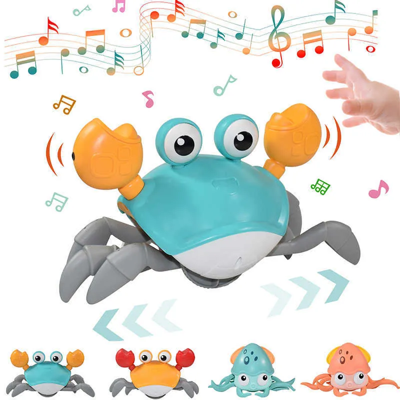 Bath Toys Kids Instruction exction crab crabus crawling toy baby baby pets electronic toys toddler toddler Moving Toy Christmas GiftJ230210