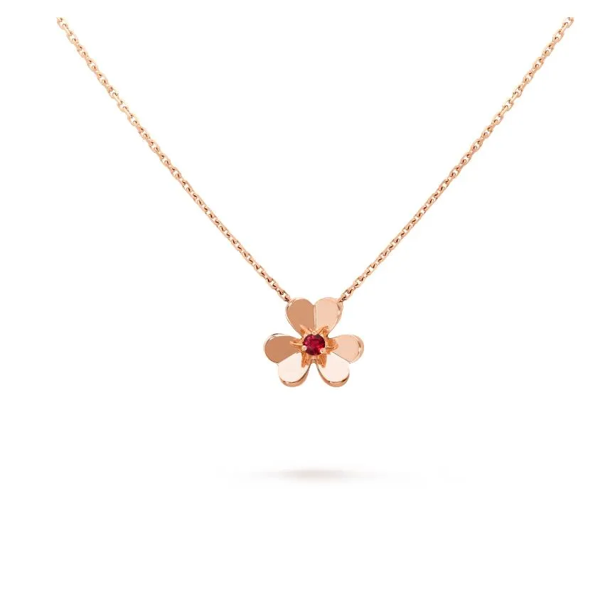 FRIVOLE Pendant 3 Leaf Clover Specifikationer Flera stilar Rose Gold Sier Crystal Diamond Necklace Mini