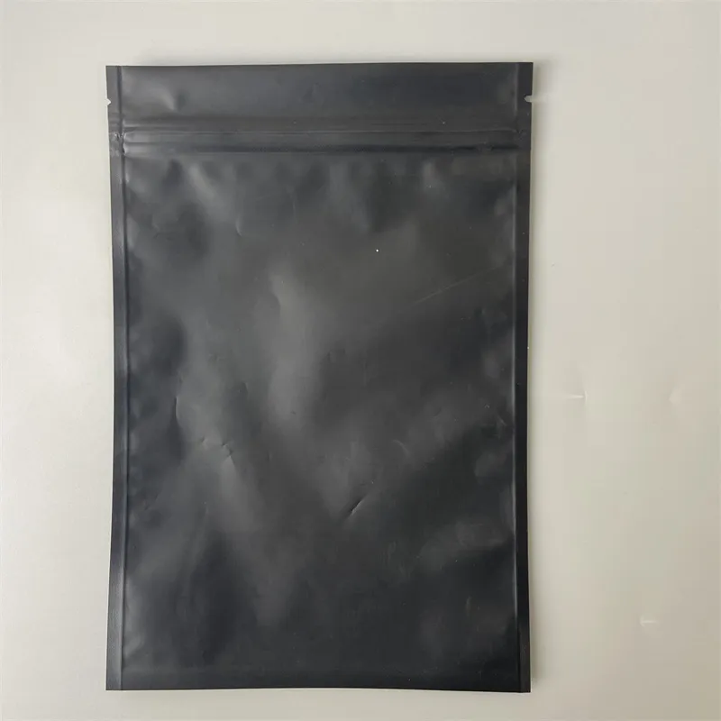 100 Pezzi Nero Opaco Richiudibile Mylar Chiusura con Cerniera Sacchetti di Imballaggio Conservazione degli Alimenti Sacchetti di Imballaggio con Chiusura a Zip in Foglio di Alluminio Sacchetti a Prova di Odore