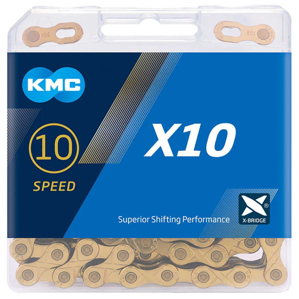 S KMC Origineel X10 X10EL X10SL 10 Speed ​​Bike MTB Mountain Road Crankset 10s 116L Bicycle Chain 0210