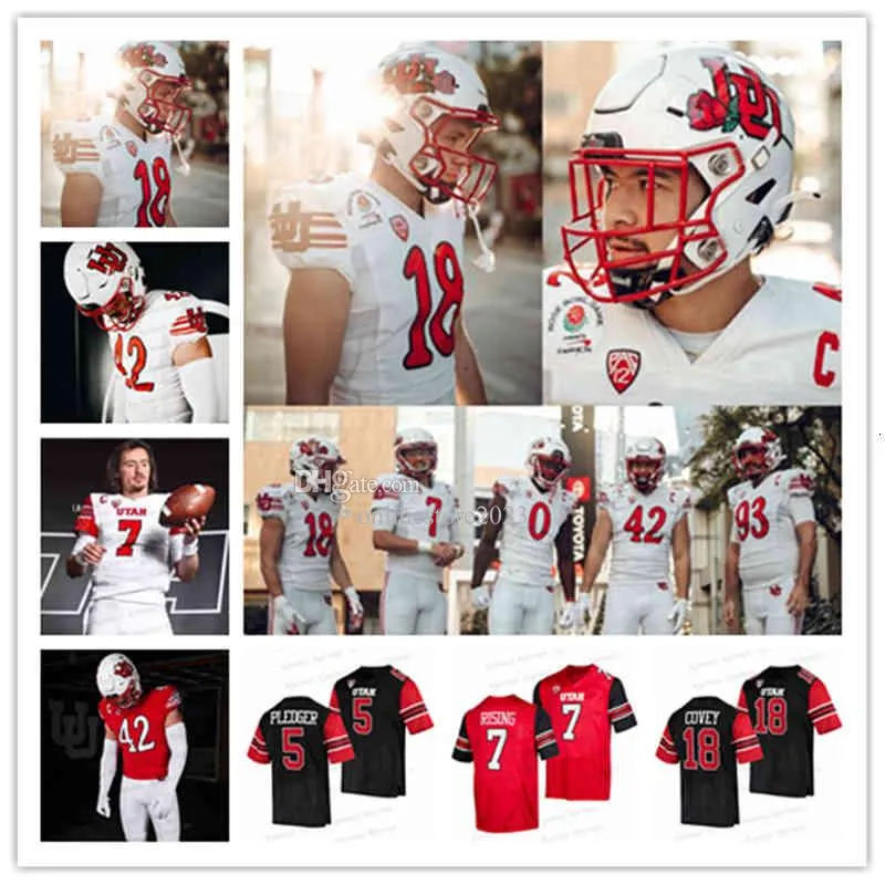 Utah Utes Football Jersey NCAA College Rose Bowl Ty Jordan Nick Ford Julian Blackmon Brant Kuithe Dalton Kincaid Devin Lloyd Thomas Shelley Britain Covey Jerseys