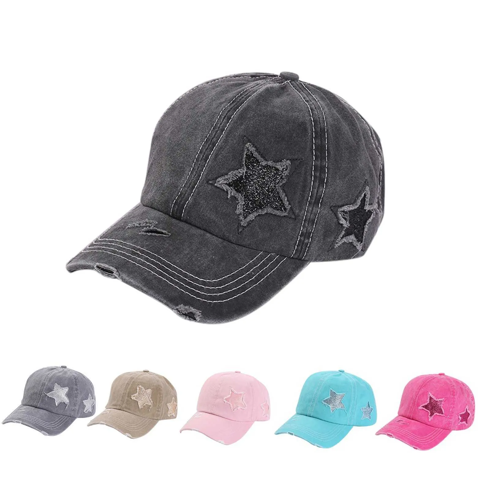 Boll Caps One Size Passar alla hattar Mens och Womens Star Baseball Hat Fashion Outdoor Adult Sunscreen Peaked Hat Classic Hat G230209