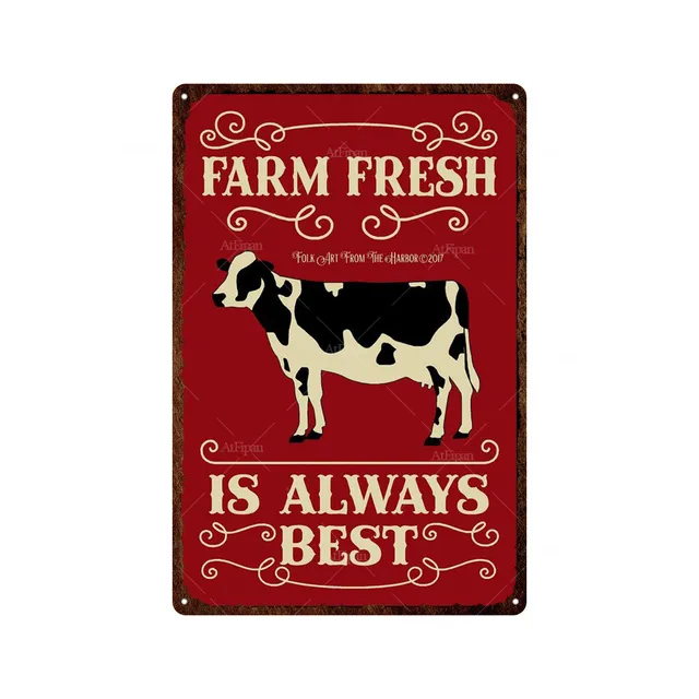 SUPERDANT Plaque Métal Vintage Poule Et Œuf Farm Fresh Eggs - Décor Murale Rétro 20x30cm - Idéal Maison, Salon, Café, Bar
