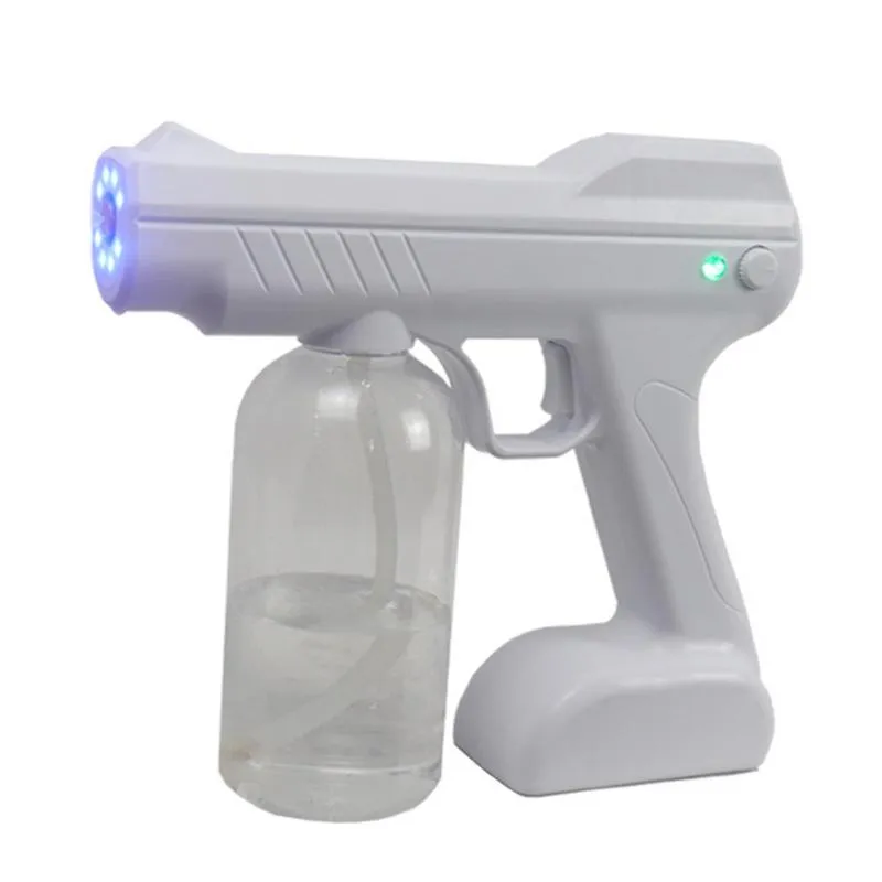 Professionella spraypistoler 800 ml Blått ljus Atomiserande pistolhandhållen trådlös dimmig desinfektionssprut Nano Hushållsmaterial
