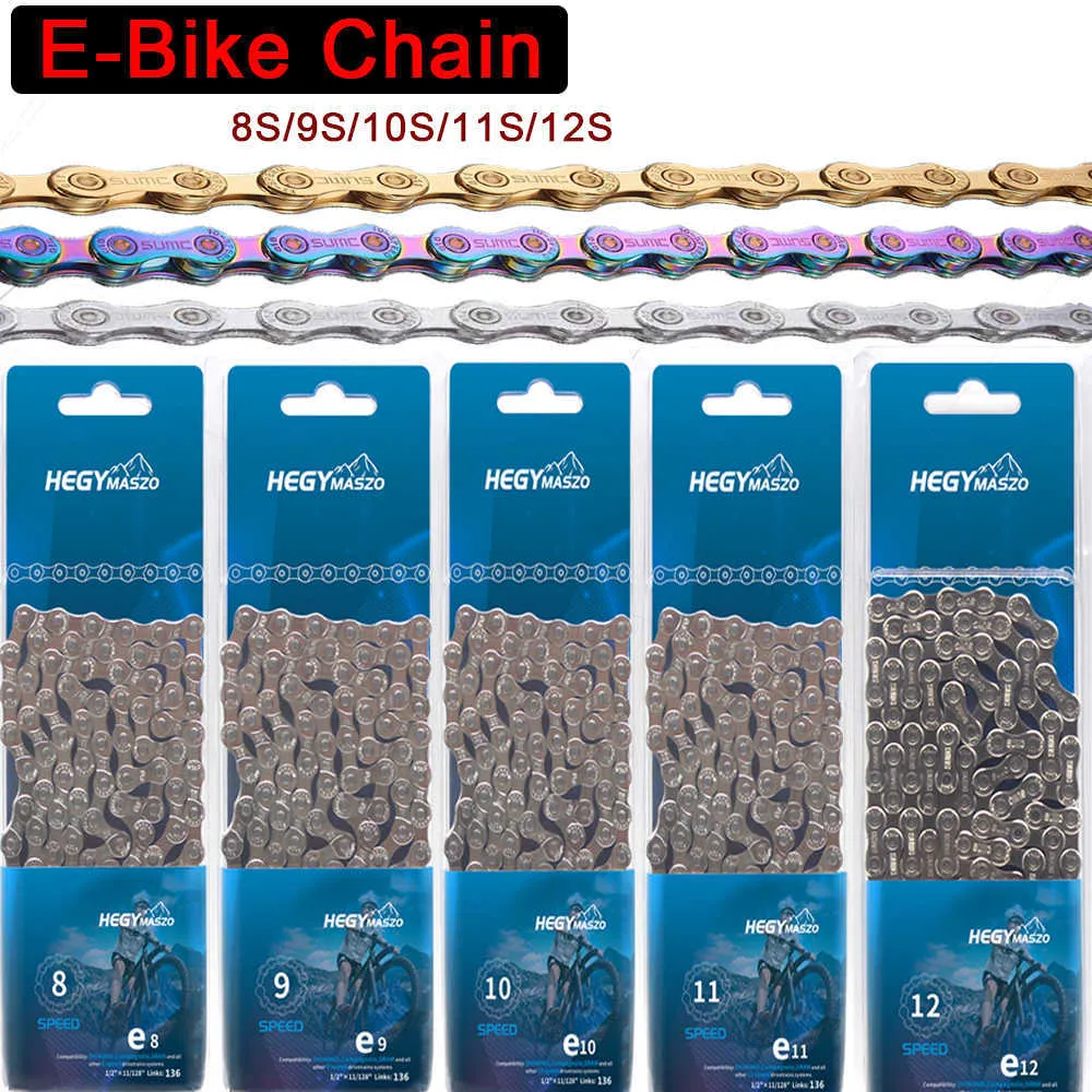 Bike Original 8 9 10 11 12 Speeds 136 Links Anti-rust Electric Sport Bicycle eBike For Mid-Motor E-Bike Chains 0210