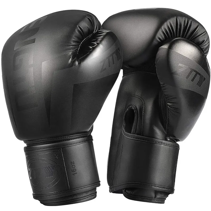 Sporthandskar ztty kick boxing handskar för män kvinnor pu karate muay thai guantes de boxeo gratis kamp mma sanda träning vuxna barn utrustning 230209