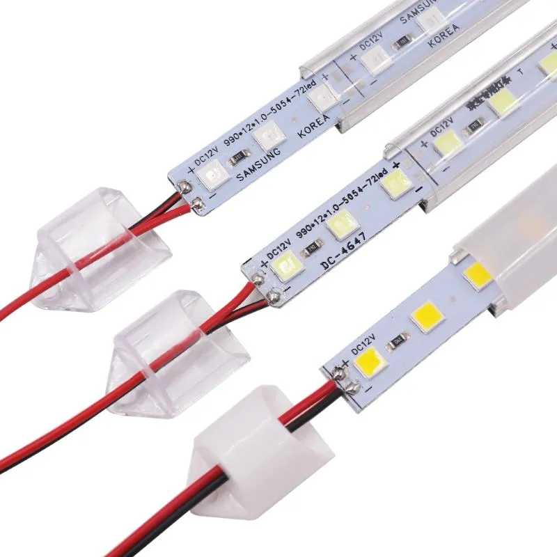 شرائط خفيفة شريط LED 12 فولت صلبة للمطبخ dimmable smd5054 الألومنيوم تحت الخزانة إضاءة دافئة بارد أبيض