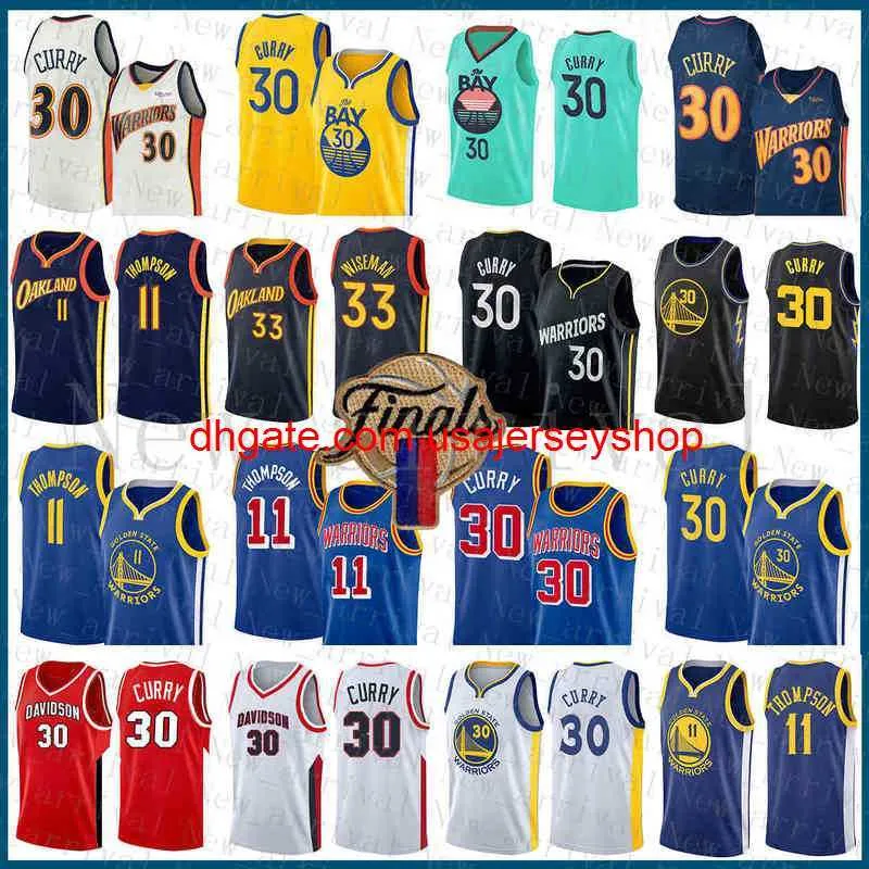 11 Maglia da basket Stephen Curry James Wiseman 30 33 Patch Klay Thompson