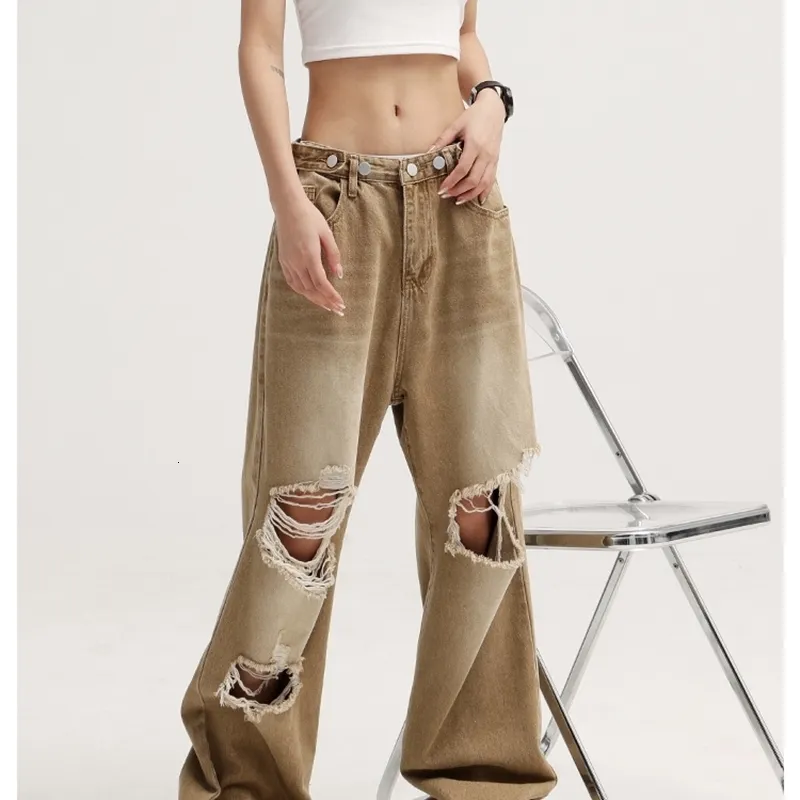 Jeans da donna Moda Harajuku Gamba larga Hip hop Pantaloni larghi in denim lavato casual Pantaloni larghi da donna High Street Pantaloni lunghi gotici 230209