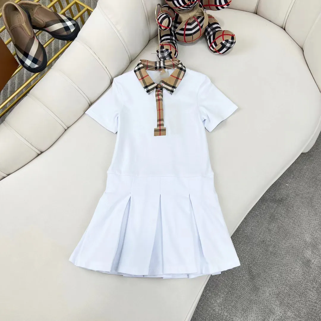 Girl's Dresses Baby Girl Dress White Kid Clothe Set Cotton Material 120-160 Cm Boutique Summer Girls Wedding