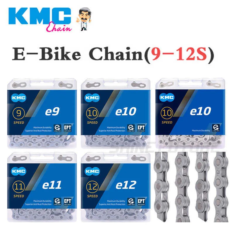 Fiets KMC E-Bike Chain E9 E10 E11 E12 Ketens 9s 10s 11s 12S Ebike 130/136 Links Anti-Rust Electric Sport Bicycle Parts 0210