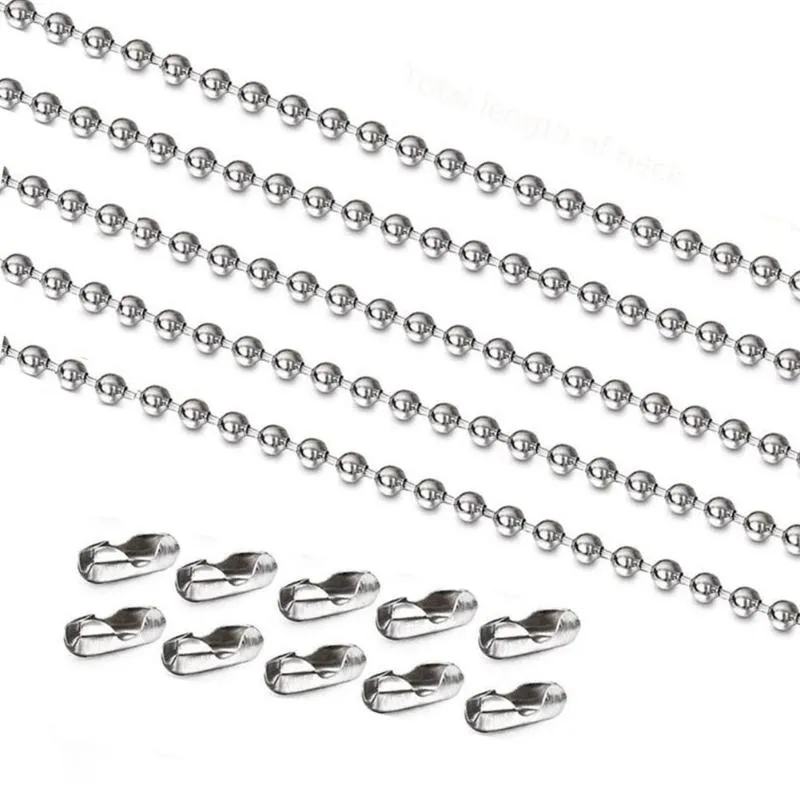 Ketens wide1.2-6 mm roestvrijstalen ketting ketting ketting voor hanger- of hondentags sieraden maken met 10 connectoren Wholesalechains