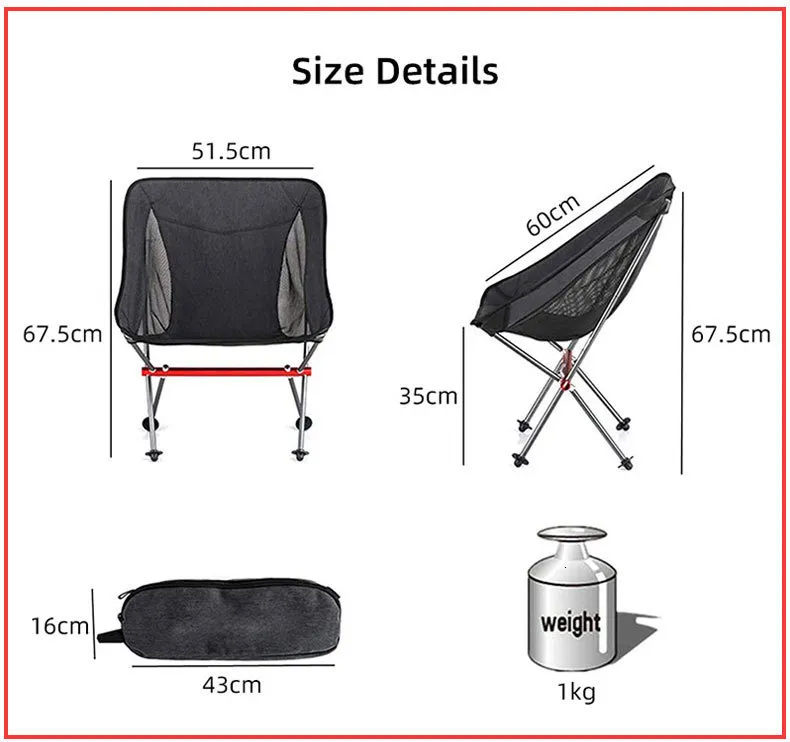 Ultralight Folding Camping Chair 150KG Bearing For Picnic, Hiking, Travel,  Fishing, Beach, Moon Portable Armless Folding Camp Chair Model 230210 From  Hui09, $29.37