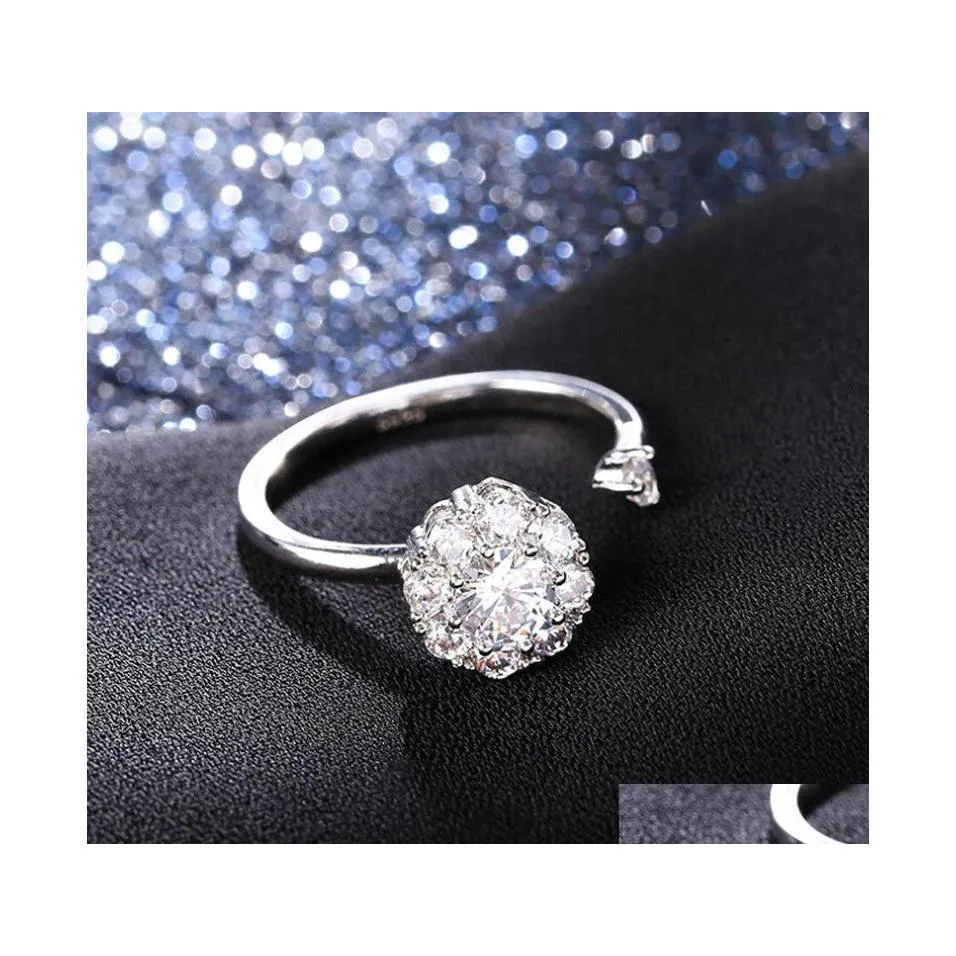 Bandringe Spinner Hochzeit Schmuck Verlobung Cz Zirkon Ring Drop Lieferung Schmuck Dhio1