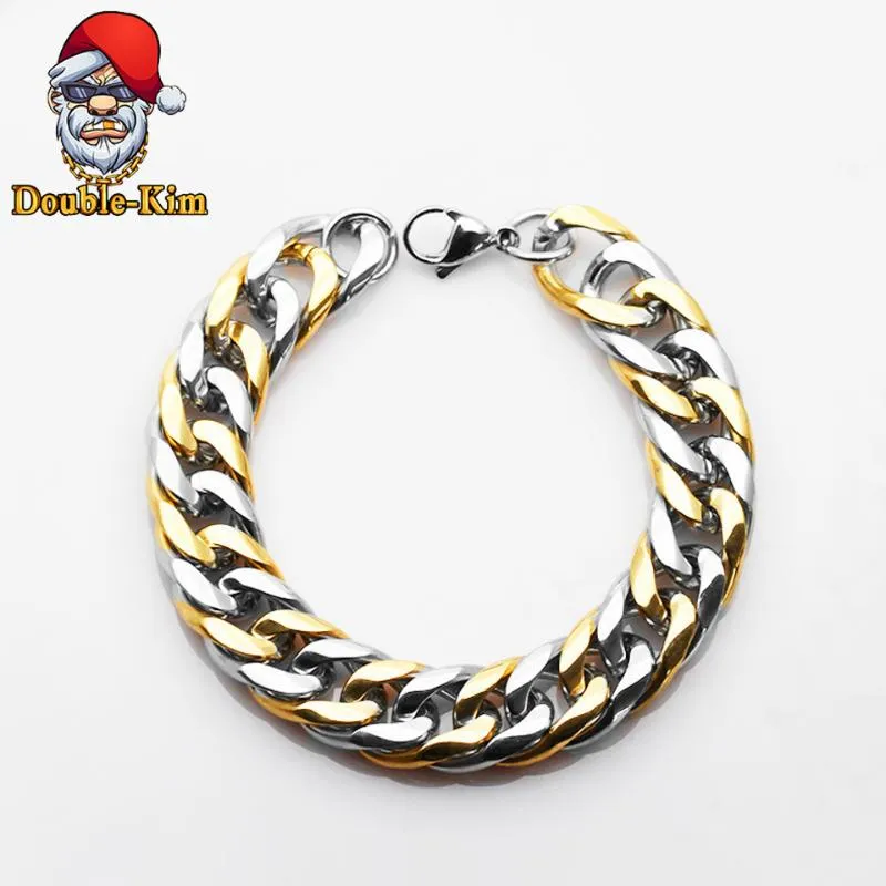 Link Armbanden titanium staal goud armband hiphop straatcultuur roestvrij materiaal keten mannen mode trendy sieraden cadeau