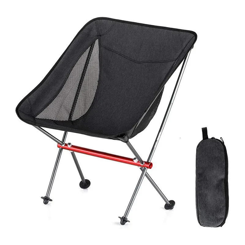 Camp Furniture Outdoor Ultralight Folding Camping Chair Bearing 150KG Picnic Hiking Travel Foldable Fishing Portable Chair Beach Moon Chair 230210