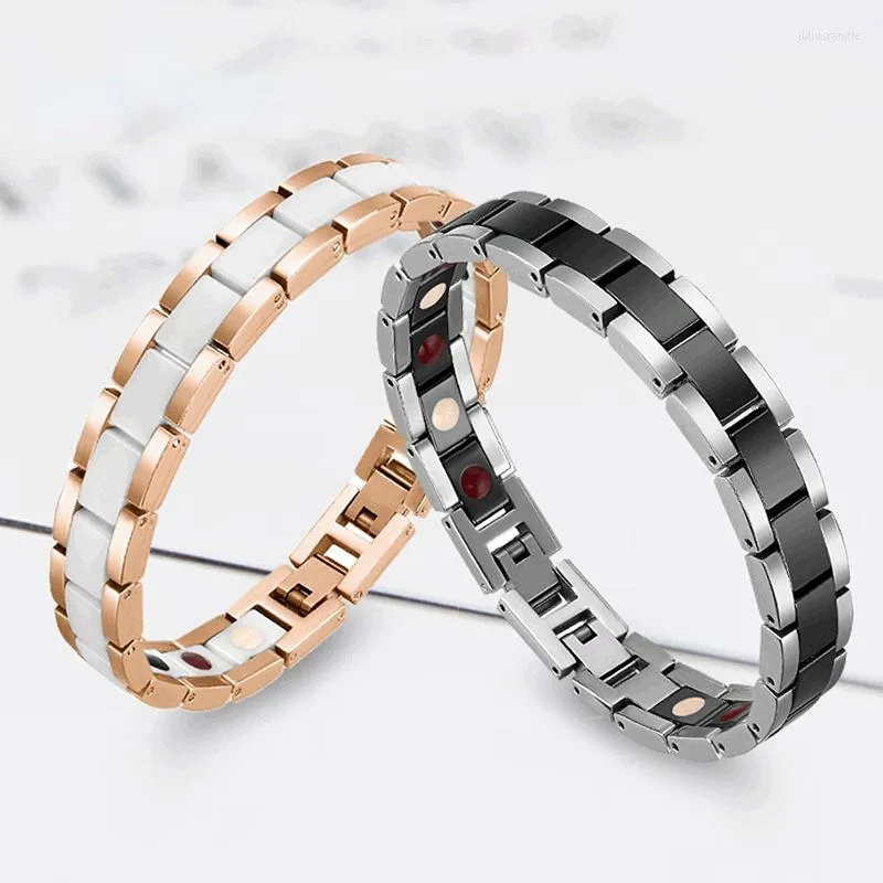 Связанные браслеты из браслета титанового стального керамического магнитного отрицательного ионового браслета