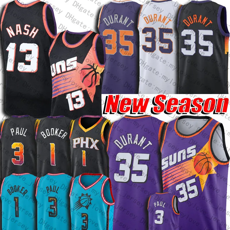 Nbas Kevin Durant Basketball Jerseys Devin Booker Chris Paul Deandre Aytonスティーブナッシュチャールズバークリージャージー2023シティシーズンユニフォーム