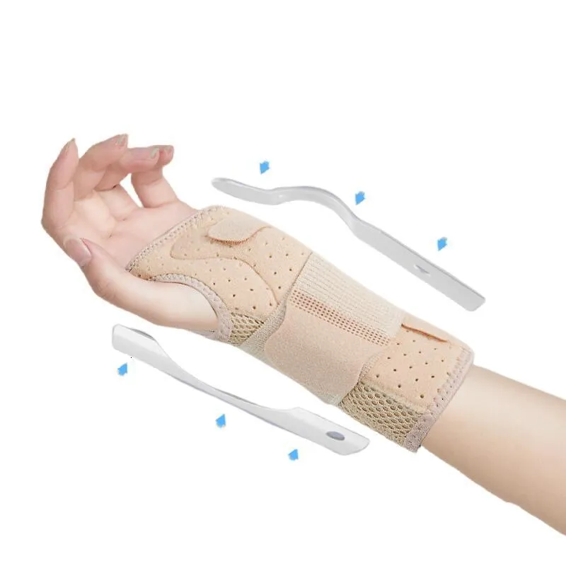 Adjustable Fingerless Sports Gloves With Wrist Support Brace For