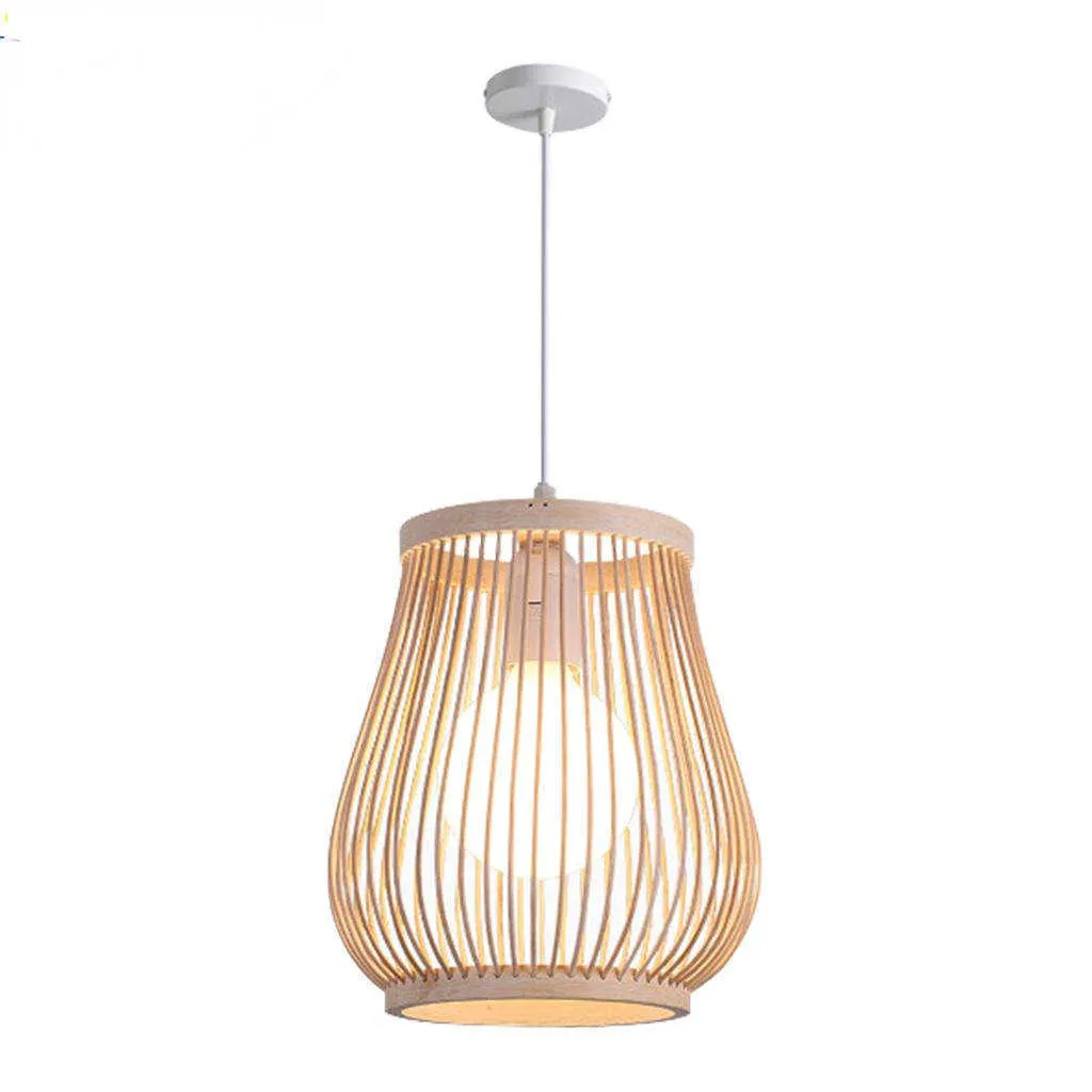 Lights Handmade Bamboo Vintage Light Pendant light Rattan Hanging Ceiling Lamp For Living Dining Room fixtures 0209