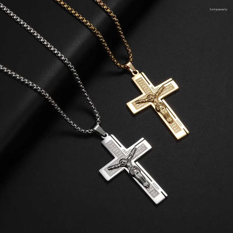 Pendant Necklaces Men Women Vintage Jesus Cross Necklace Christian Casual Fashion Amulet Jewelry