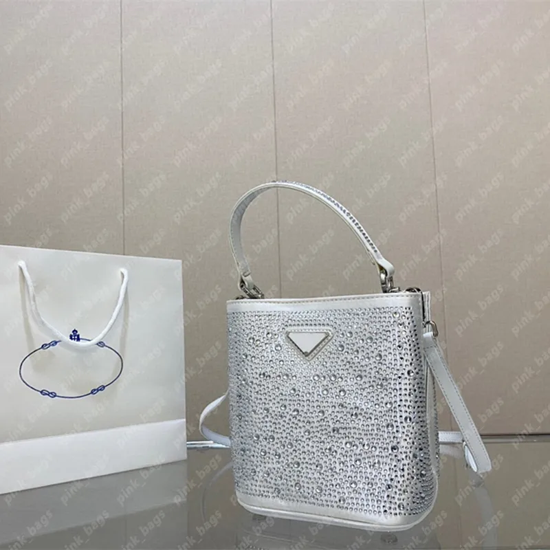 Borse a secchiello firmate Sparkle Borsa a tracolla da donna con strass Borsa a tracolla in raso di cristallo Borsa a mano da donna con manico a tracolla Sac Borse 0210