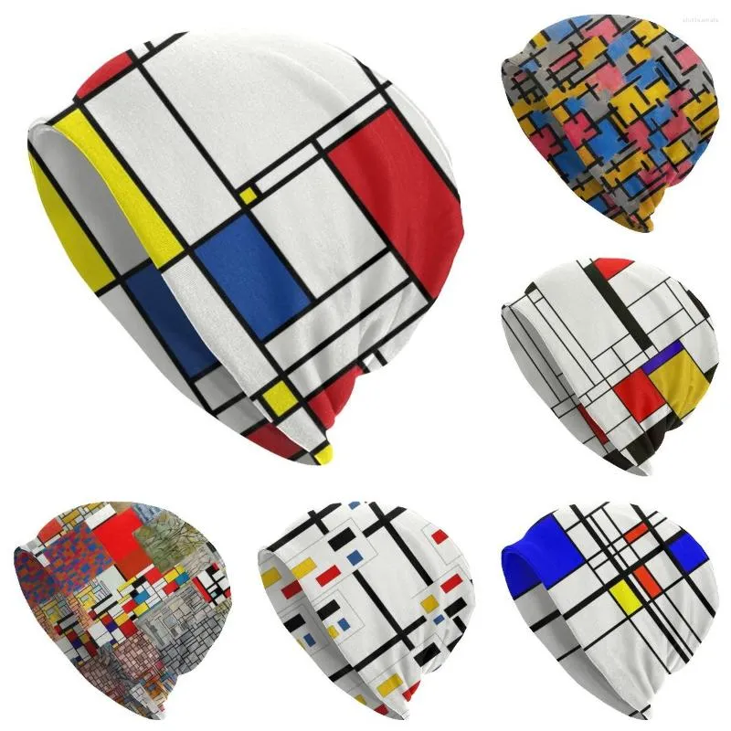 Beretti Piet Mondrian Minimalist de Stijl Beanie Slouchy Men Donne inverno Skillies caldi berretti Cappello Ad adulto Arte moderna Cappo di cofano