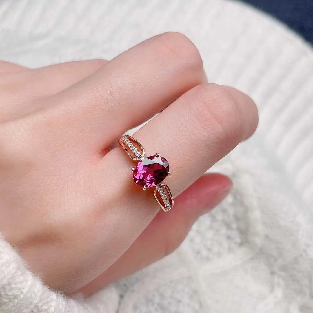 Solitaire Ring CoLifeLove Natural Pyrope Garnet 6mm*8mm 1ct VVS Grade Silver 925 Gemstone Jewelry Y2302