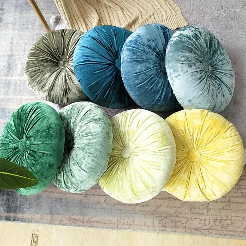 Pillow 40cm Round Handmade Small Pumpkin Back Ice Velvet Sofa Lumbar Tatami Seat Chair Mat Backrest