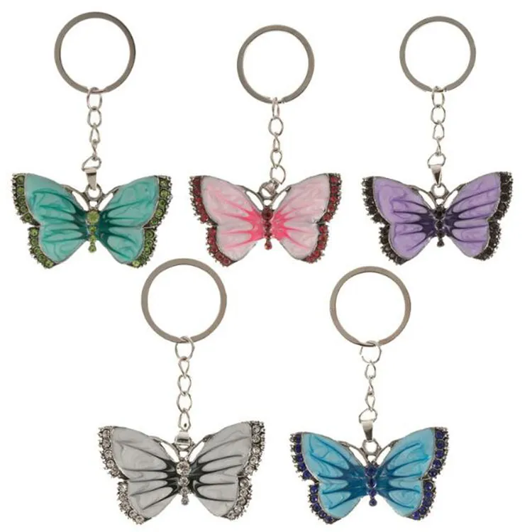 Keychains Fashion Accessories Crystal Animal Futterfly Vintage Rhinestone Key Chain Rings smycken Presentbil Charms Holder Keyrings