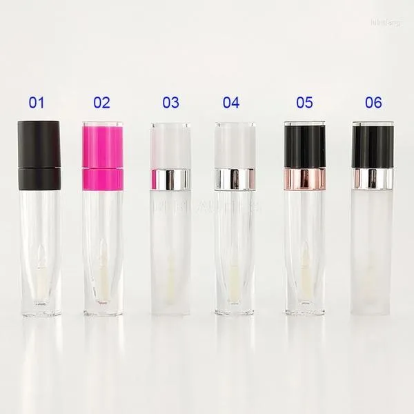 Opslagflessen 100 stcs 6,4 ml lege lipglossbuis met witte dop cilinder cilinder navulbare buizen lippenstiftbuizen lipgloss pakking fles