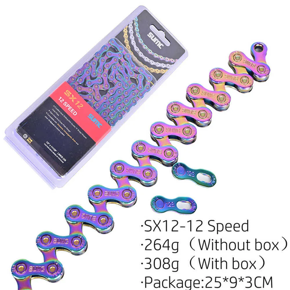 Bicycle Chain Rainbow Colorful Mountain MTB Road Bike Shifting Chain 9101112 Speed With Connector Master Links BC0581 (13)