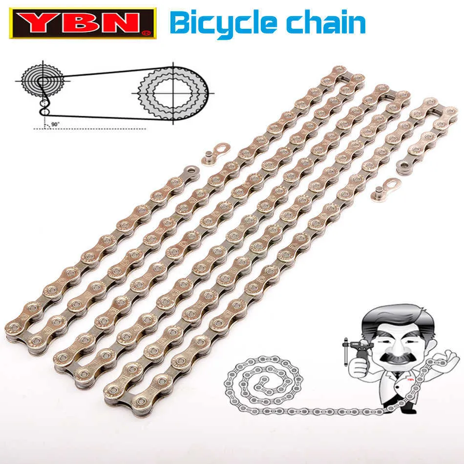Cadenas de bicicleta YBN cadena de bicicleta de carretera de montaña de 8/9/10/1/12 velocidades compatible con SHIMANO sin empaquetar 0210